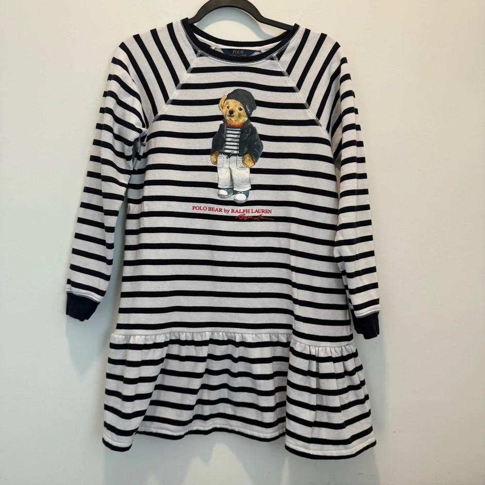 Polo Ralph Lauren Big Girls Polo Bear Fleece Dress size XL/16